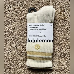 lululemon athletica Cream and Gold Crew Socks